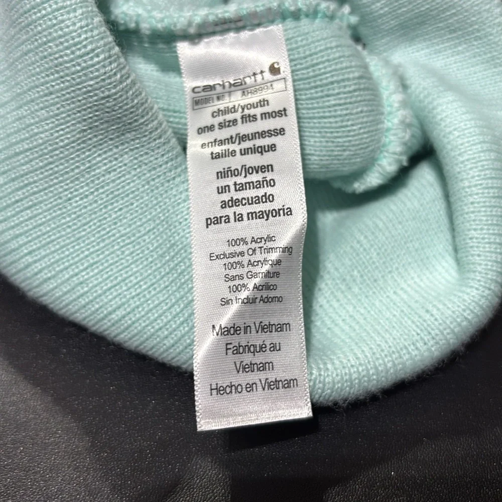 Carhartt Knit Cuffed beanie/watch hat,sewn on logo patch,warm winter,turquoise